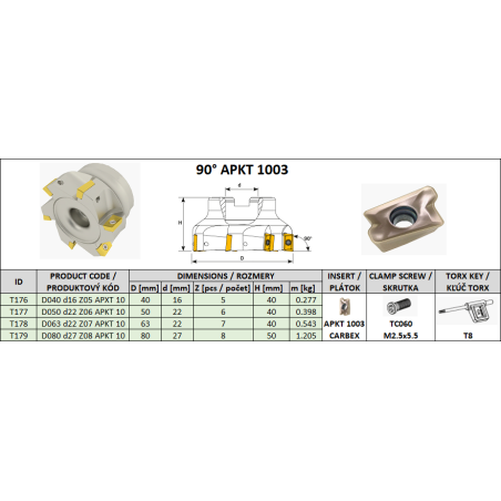 Cutter Body T176-T179 APKT 1003